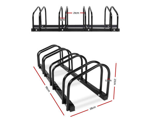 Portable Bike 4 Parking Rack Bicycle Instant Storage Stand - Black freeshipping - Awezingly