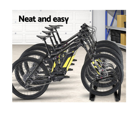 Portable Bike 4 Parking Rack Bicycle Instant Storage Stand - Black freeshipping - Awezingly