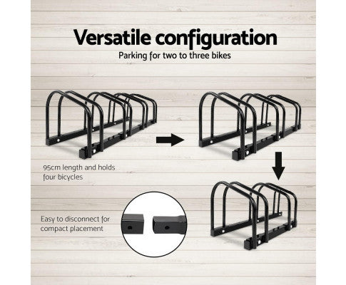 Portable Bike 4 Parking Rack Bicycle Instant Storage Stand - Black freeshipping - Awezingly