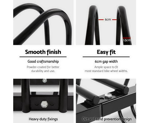 Portable Bike 6 Parking Rack Bicycle Instant Storage Stand - Black freeshipping - Awezingly