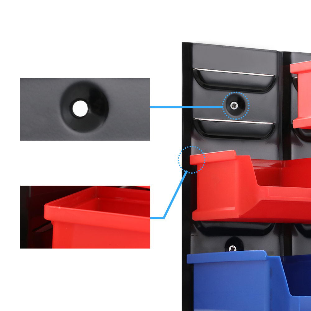 24 Bin Wall Mounted Rack Storage Tools Steel Board Organiser Work Bench Garage freeshipping - Awezingly