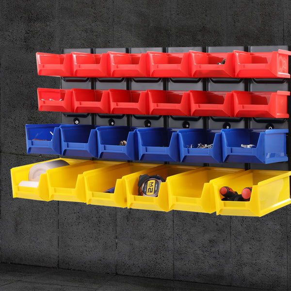 24 Bin Wall Mounted Rack Storage Tools Steel Board Organiser Work Bench Garage freeshipping - Awezingly