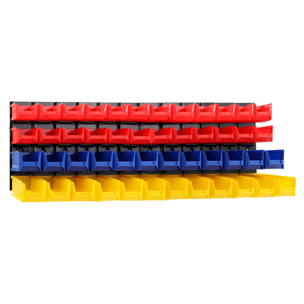 Giantz Bin Wall 48 Storage Bin Rack Wall Mounted Tools Steel Board Work Garage Giantz