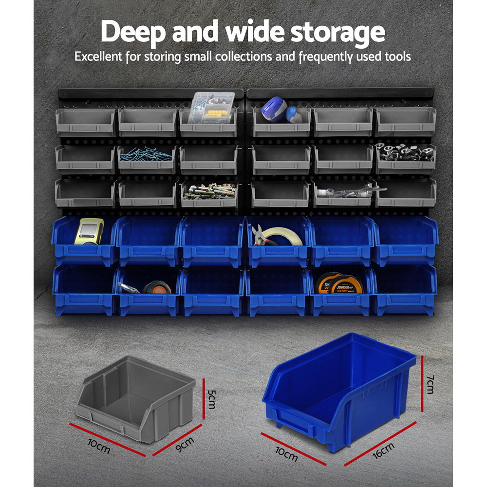 Giantz 30 Bin Wall Mounted Rack Storage Organiser freeshipping - Awezingly