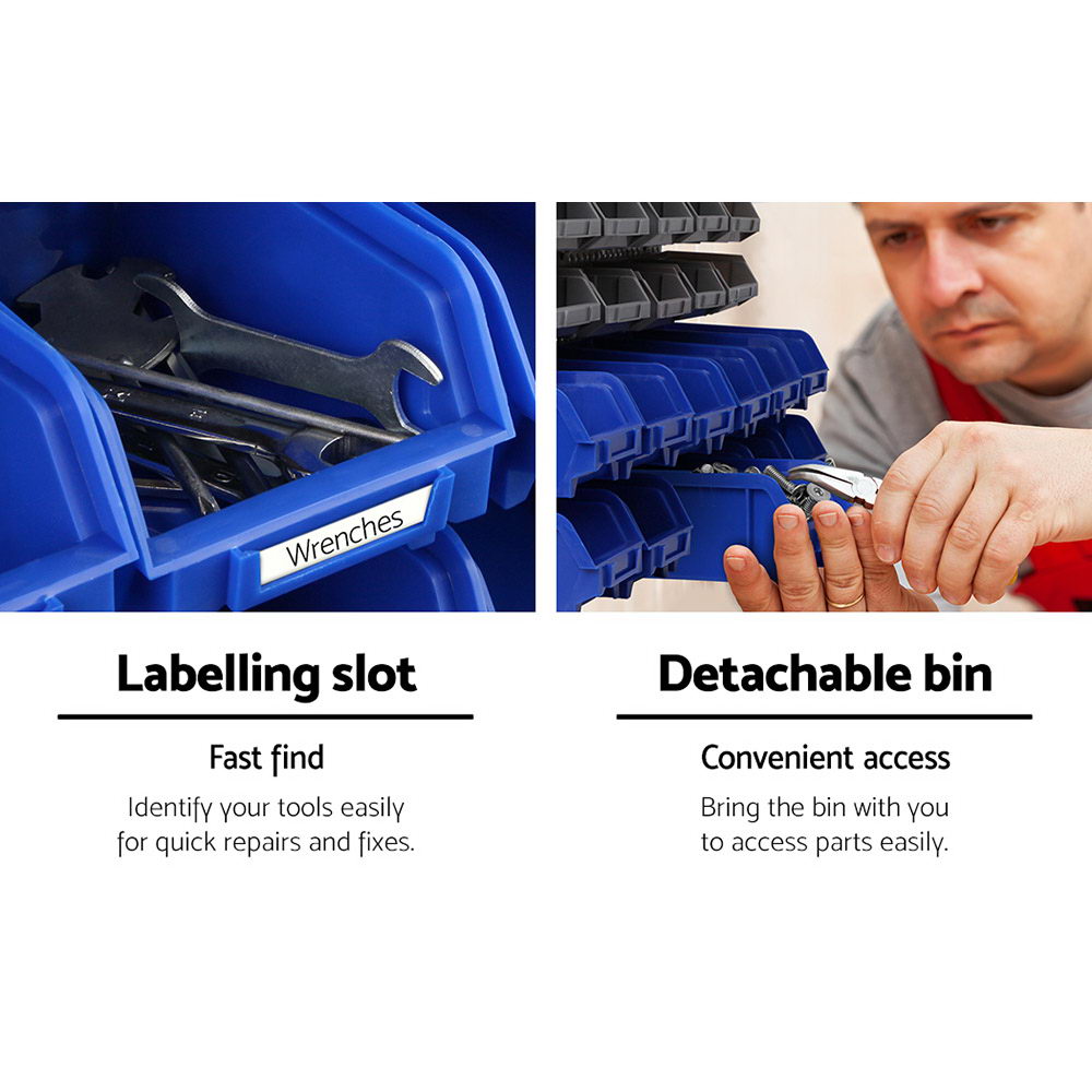 Giantz 30 Bin Wall Mounted Rack Storage Organiser freeshipping - Awezingly