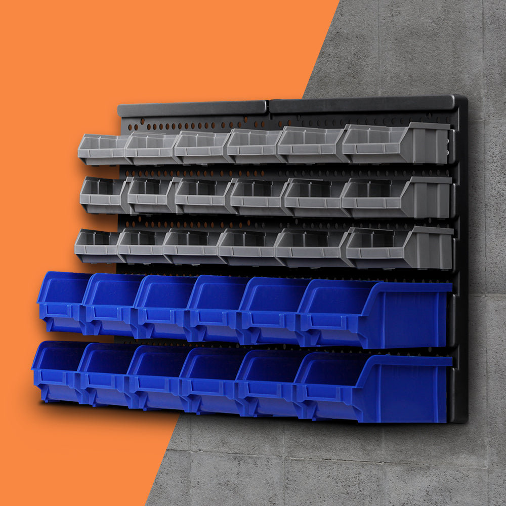 Giantz 30 Bin Wall Mounted Rack Storage Organiser freeshipping - Awezingly
