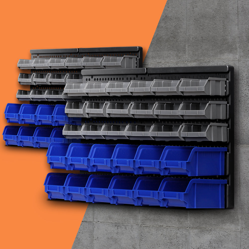Giantz 60 Bin Wall Mounted Rack Storage Tools Garage Organiser Shed Work Bench freeshipping - Awezingly
