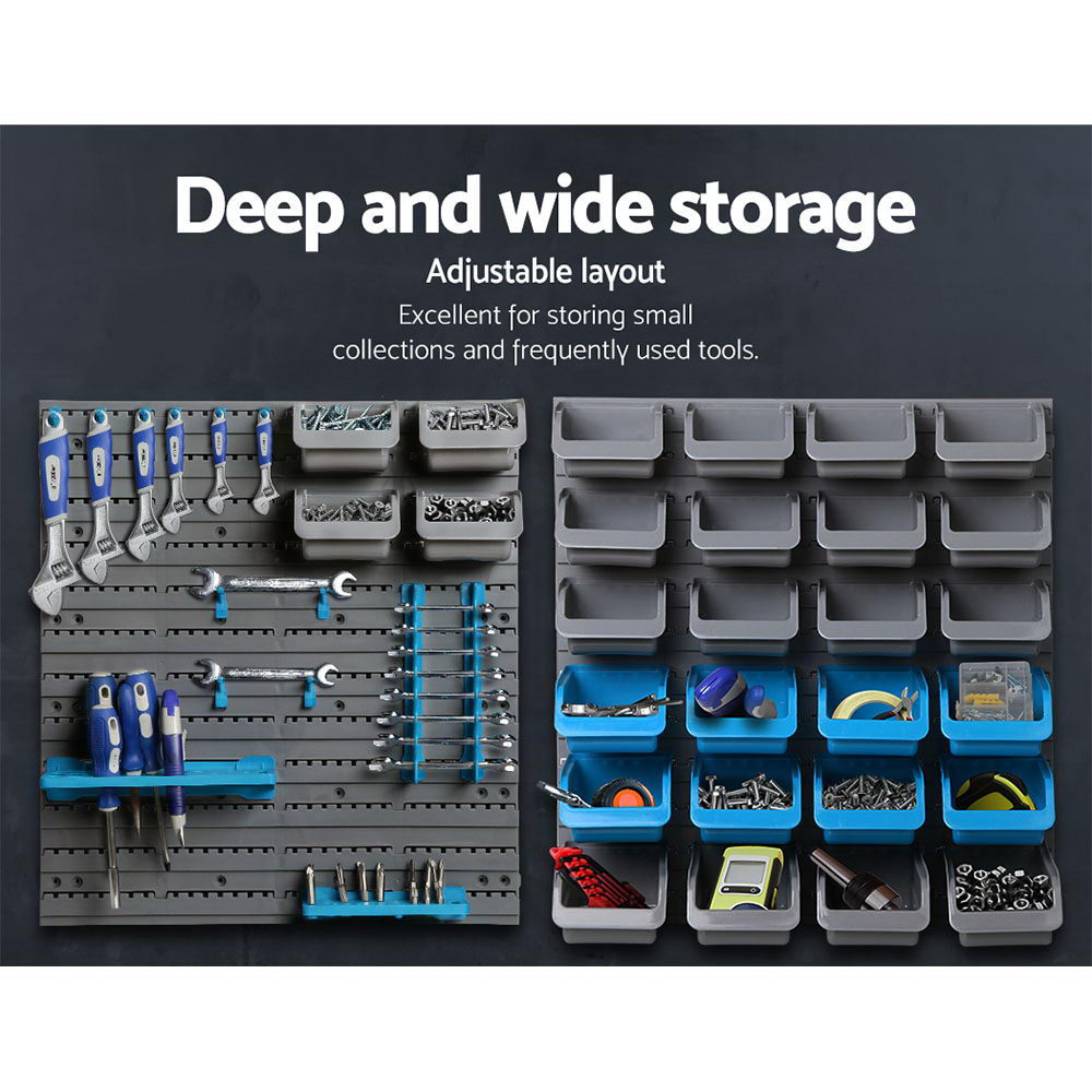 Giantz 44 Bin Wall Mounted Rack Storage Organiser freeshipping - Awezingly