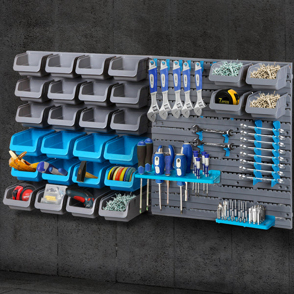 Giantz 44 Bin Wall Mounted Rack Storage Organiser freeshipping - Awezingly