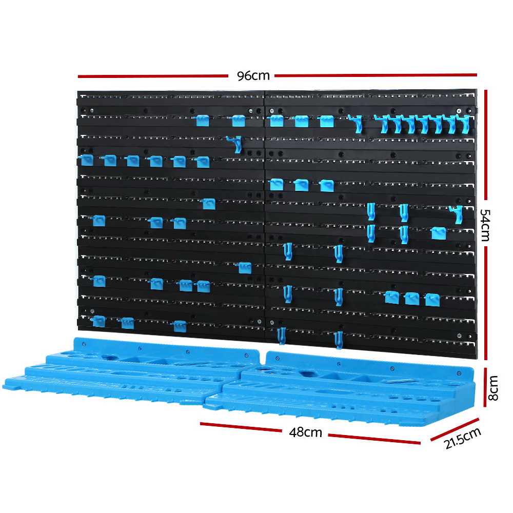 Giantz 108 Storage Bin Rack Wall Mounted Tools Organiser Peg Wall Bench Garage Giantz