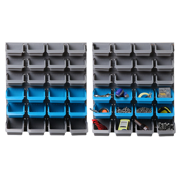 Giantz 48 Bin Wall Mounted Rack Storage Organiser freeshipping - Awezingly
