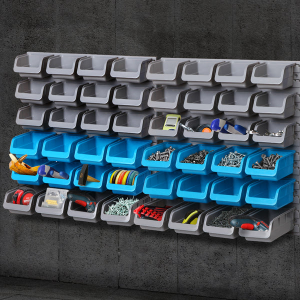 Giantz 48 Bin Wall Mounted Rack Storage Organiser freeshipping - Awezingly