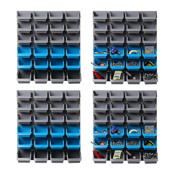 Giantz 96 Storage Bin Rack Wall-Mounted Tool Parts Garage Shelving Organiser freeshipping - Awezingly