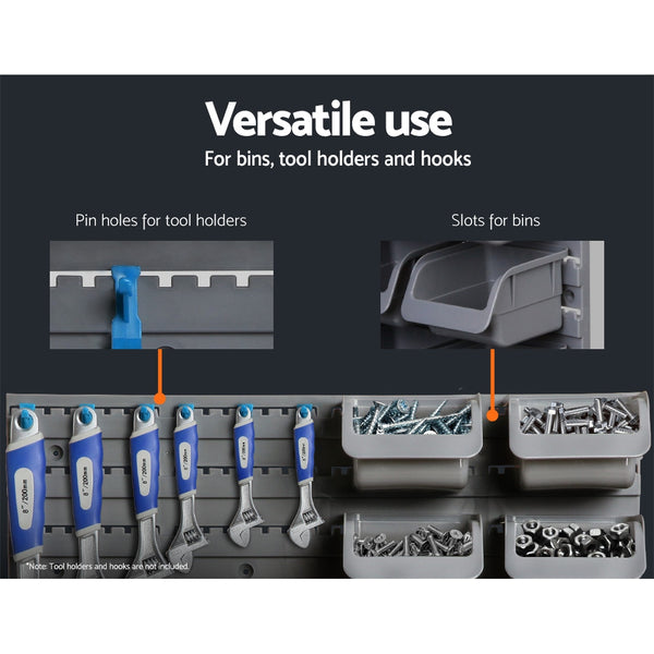 Giantz 96 Storage Bin Rack Wall-Mounted Tool Parts Garage Shelving Organiser freeshipping - Awezingly