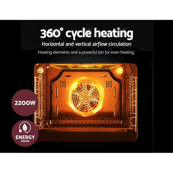 Devanti Electric Built In Wall Oven 60cm Convection Grill Ovens Stainless Steel Devanti