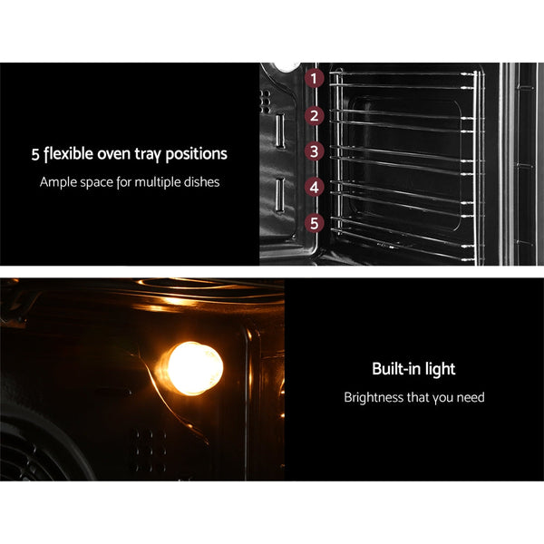 Devanti Electric Built In Wall Oven 60cm Convection Grill Ovens Stainless Steel Devanti