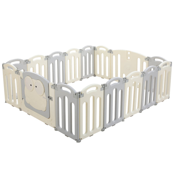 Keezi Baby Playpen 16 Panels Foldable Toddler Fence Safety Play Activity Centre Keezi
