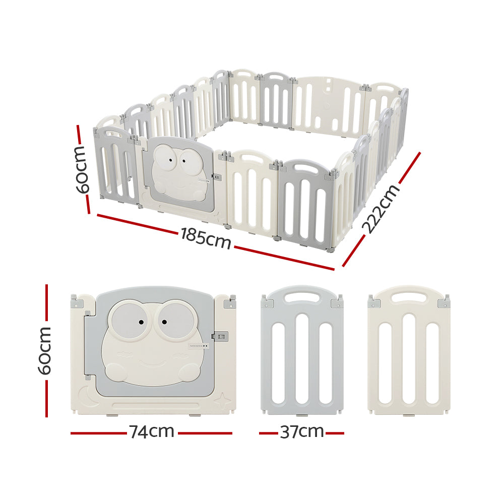 Keezi Baby Playpen 20 Panels Foldable Toddler Fence Safety Play Activity Centre Keezi