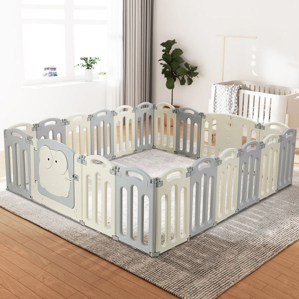 Keezi Baby Playpen 20 Panels Foldable Toddler Fence Safety Play Activity Centre Keezi