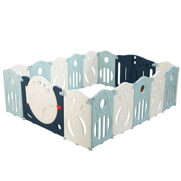 Keezi Baby Playpen 16 Panels Foldable Toddler Fence Safety Play Activity Barrier Keezi