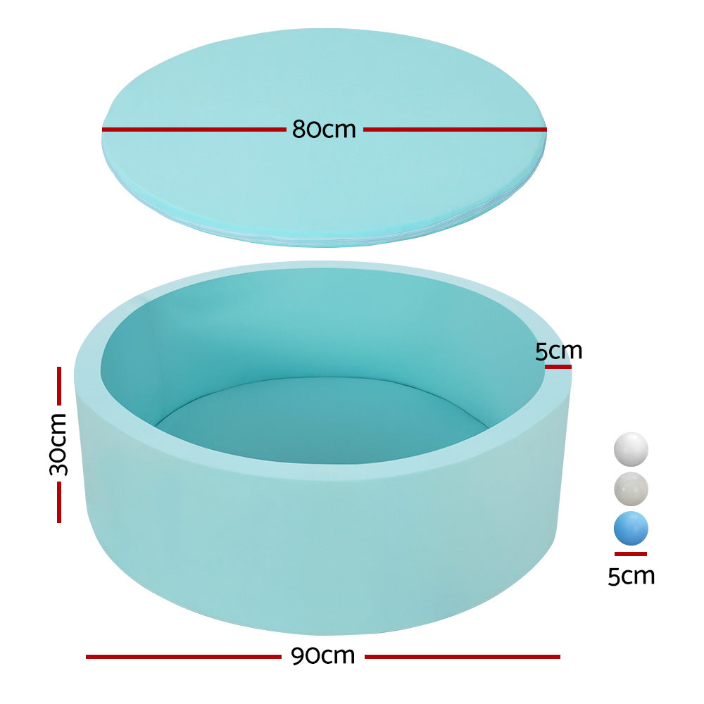Keezi Ocean Foam Ball Pit with Balls Kids Play Pool Barrier Toys 90x30cm Blue Keezi