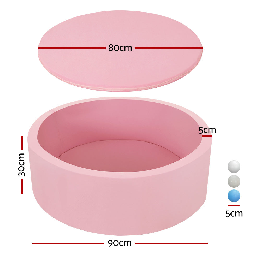 Keezi Ocean Foam Ball Pit with Balls Kids Play Pool Barrier Toys 90x30cm Pink Keezi