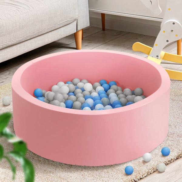 Keezi Ocean Foam Ball Pit with Balls Kids Play Pool Barrier Toys 90x30cm Pink Keezi