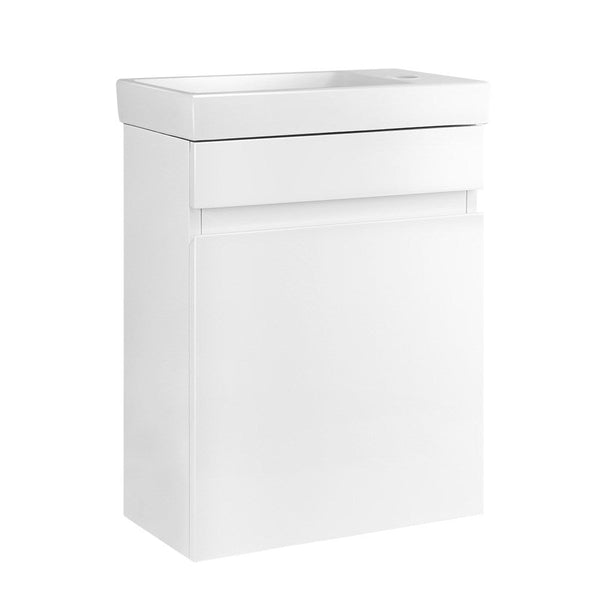 Cefito 400mm Bathroom Vanity Basin Cabinet Sink Storage Wall Hung Ceramic Basins Wall Mounted White Cefito
