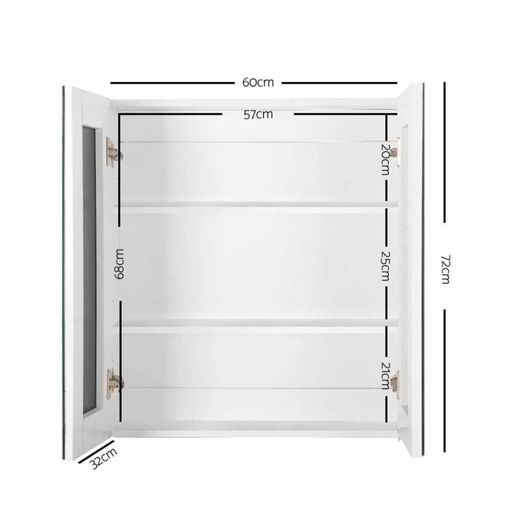 Cefito Bathroom Vanity Mirror with Storage Cavinet - White Cefito