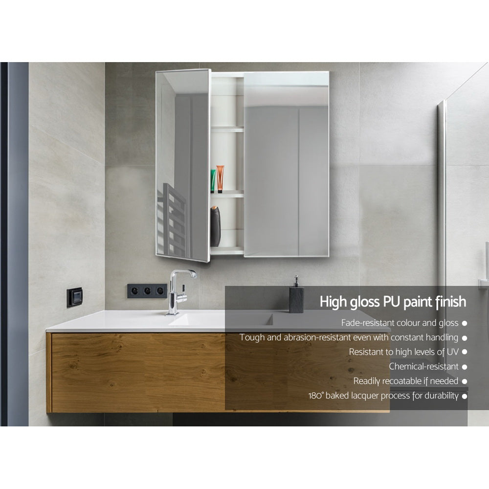 Cefito Bathroom Vanity Mirror with Storage Cavinet - White Cefito