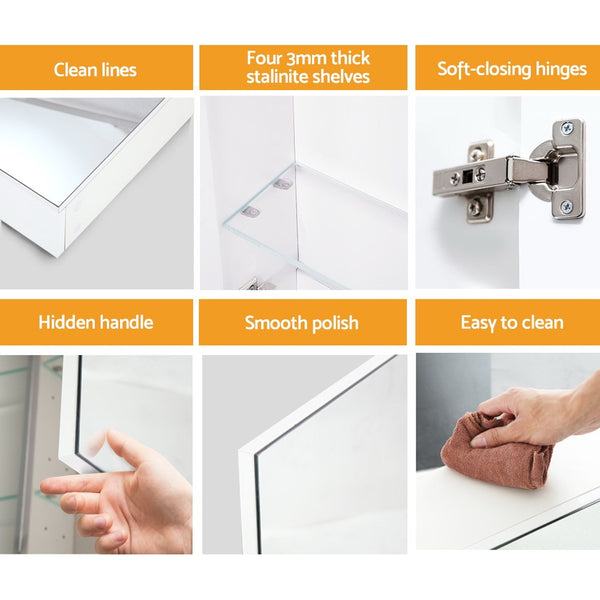 Cefito Bathroom Vanity Mirror with Storage Cabinet - White freeshipping - Awezingly