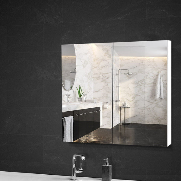 Cefito Bathroom Vanity Mirror with Storage Cabinet - White Cefito