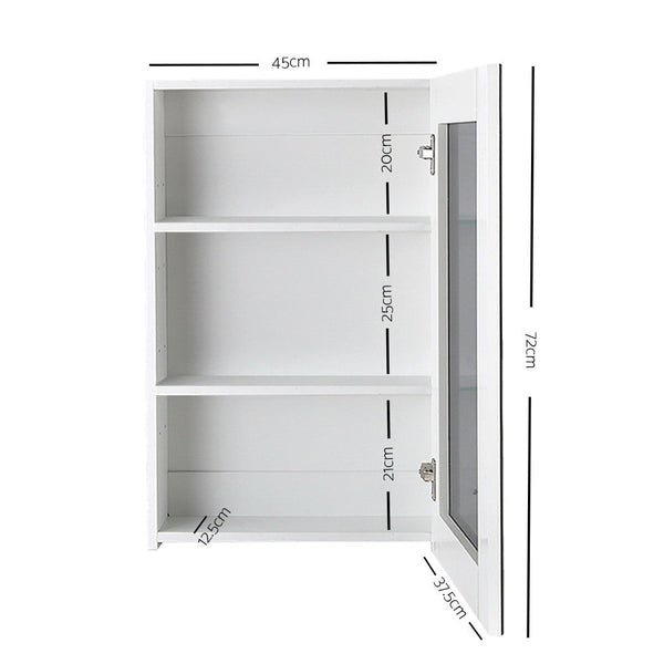 Cefito Bathroom Vanity Mirror with Storage Cavinet - White Cefito