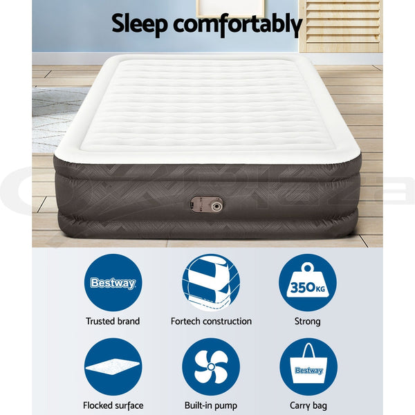Bestway Air Bed Queen Size Mattress Camping Beds Inflatable Built-in Pump Bestway