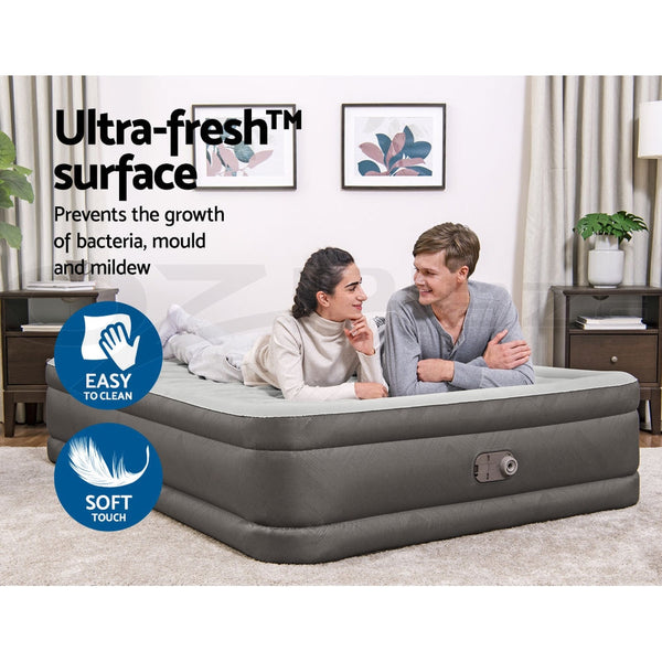 Bestway Air Bed Queen Size Mattress Camping Beds Inflatable Built-in Pump Bestway