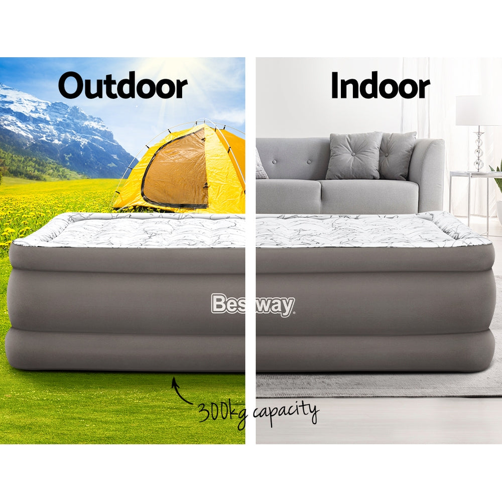 Bestway Air Mattress Bed Single Size Inflatable Flocked Camping Beds 56CM Bestway