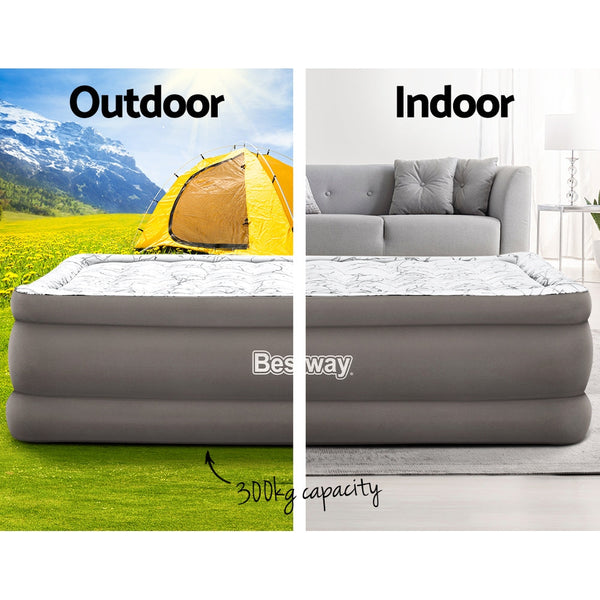 Bestway Air Mattress Bed Single Size Inflatable Flocked Camping Beds 56CM Bestway