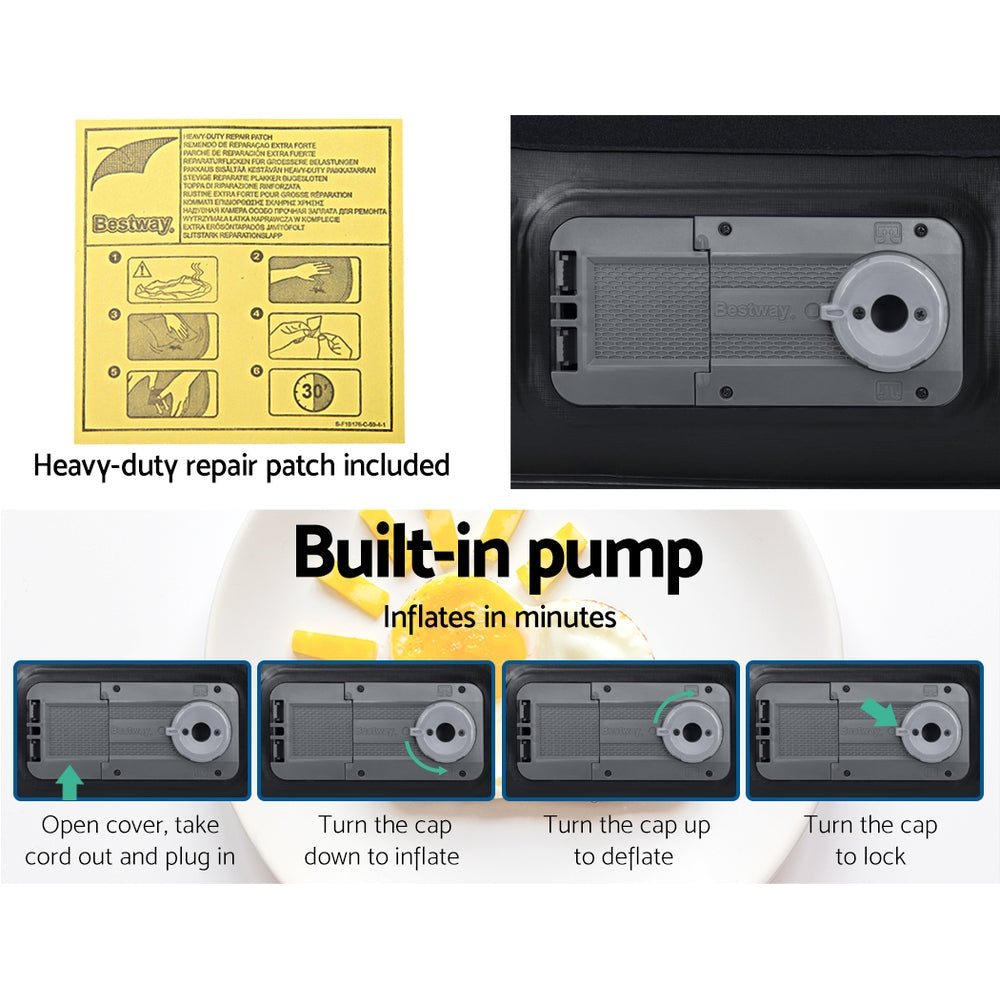 Bestway Air Mattress Bed Single Size Inflatable Camping Beds Built-in Pump Bestway