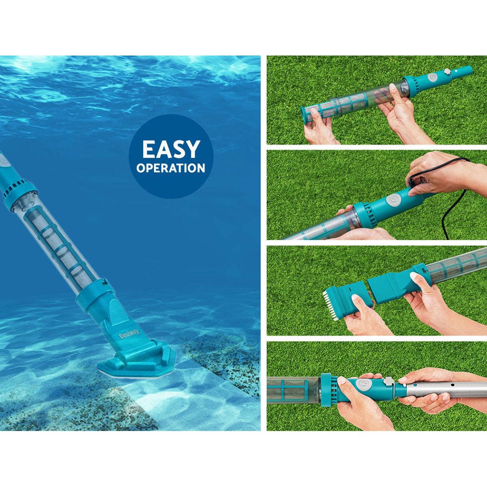 Bestway Pool Cleaner Cordless with Pole Swimming Pool Automatic Vacuum 2.5M Bestway