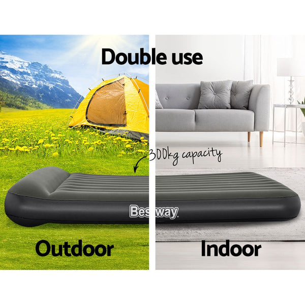 Bestway Air Mattress Queen Bed Inflatable Flocked Camping Beds 30CM Bestway