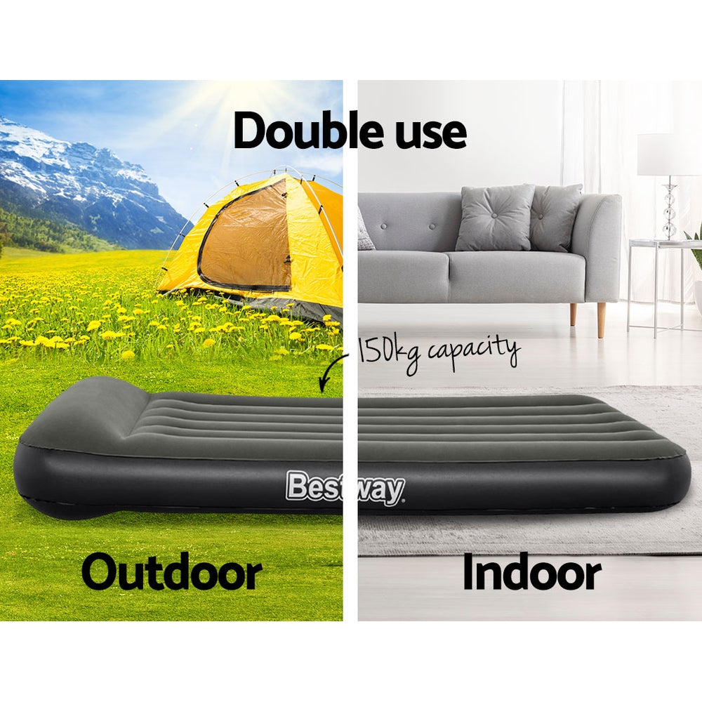 Bestway Air Mattress Single Bed Inflatable Flocked Camping Beds 30CM Bestway
