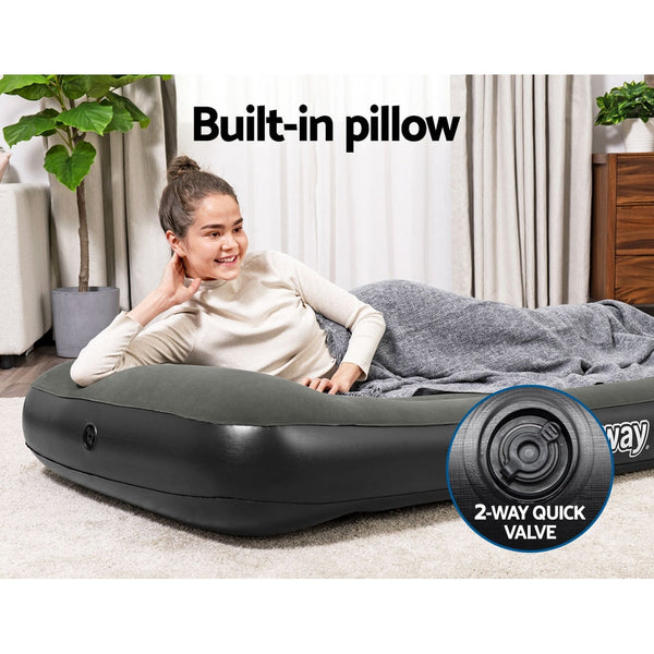 Bestway Air Mattress Single Bed Inflatable Flocked Camping Beds 30CM Bestway