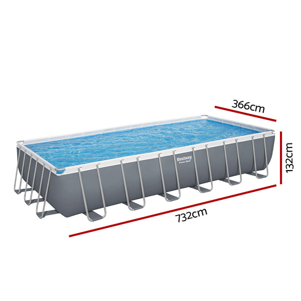 Bestway Swimming Pool Frame Above Ground Pools Rectangular Filter Pump Ladder 7M Bestway