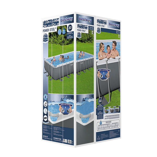 Bestway Swimming Pool Frame Above Ground Pools Rectangular Filter Pump Ladder 7M Bestway