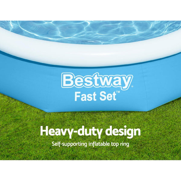 Bestway Swimming Pool Above Ground Kids Fast Set Pools with Filter Pump 3M Bestway