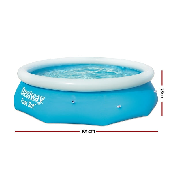 Bestway Above Ground Swimming Pool 305x76cm Fast Set Pool Family freeshipping - Awezingly