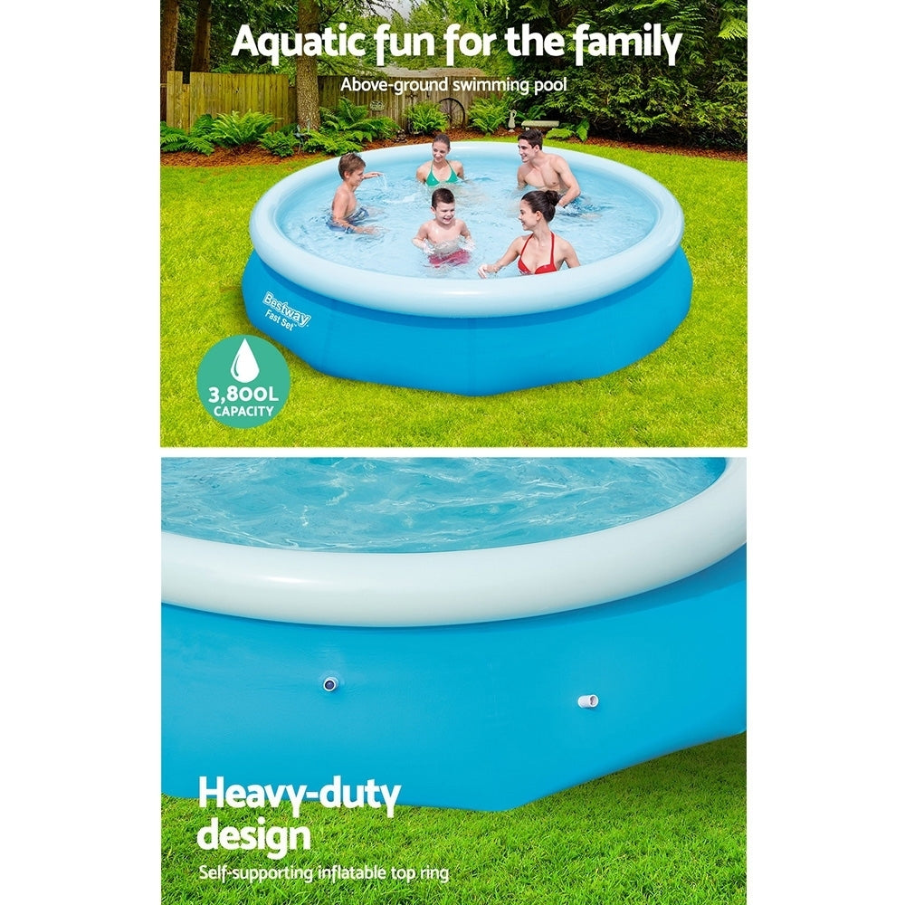 Bestway Above Ground Swimming Pool 305x76cm Fast Set Pool Family freeshipping - Awezingly