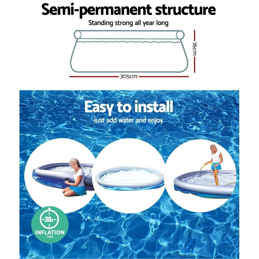 Bestway Above Ground Swimming Pool 305x76cm Fast Set Pool Family freeshipping - Awezingly