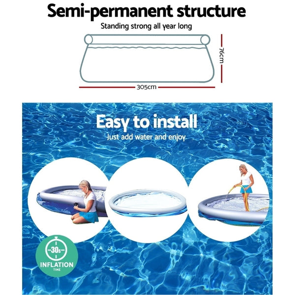 Bestway Above Ground Swimming Pool 305x76cm Fast Set Pool Family freeshipping - Awezingly