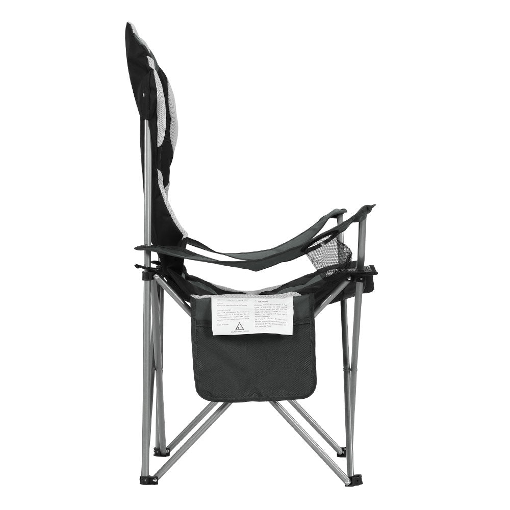 Weisshorn 2X Folding Camping Chairs Arm Chair Portable Outdoor Beach Fishing BBQ Weisshorn